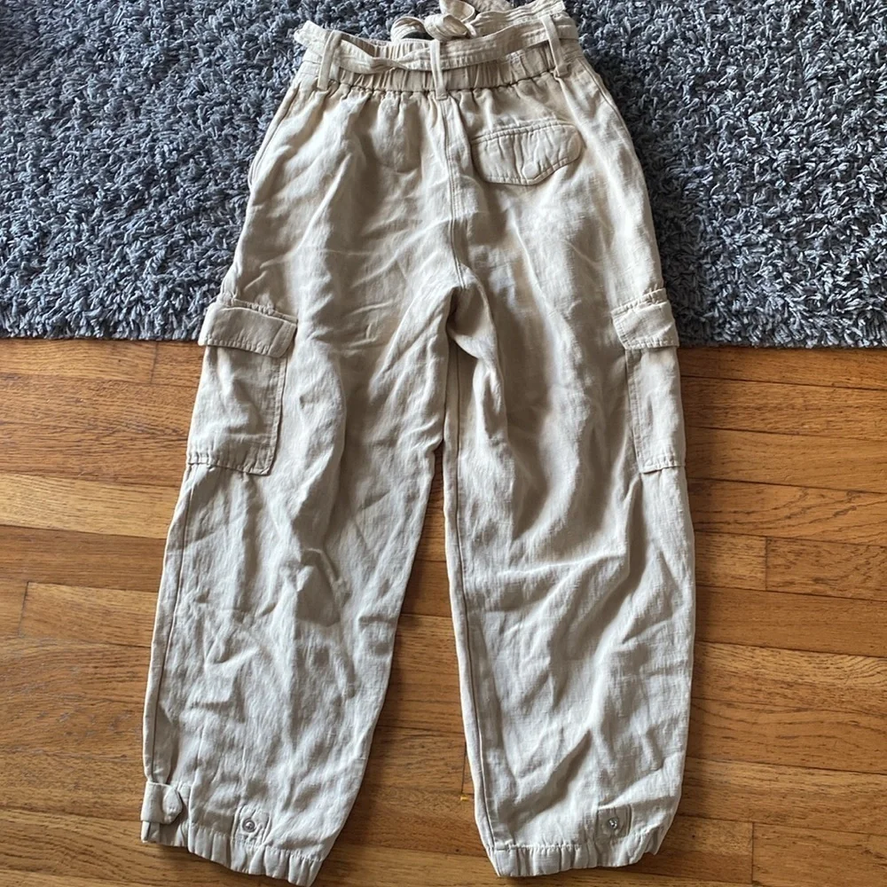 Aritzia Wilfred Kafka Belted Linen Blend Cargo Utility Pant Size 2